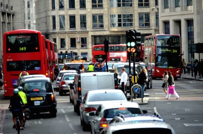 Atasco cerca de Oxford Circus, en el centro de Londres.