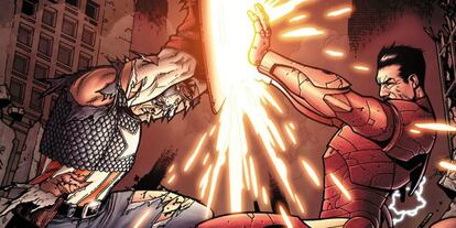 'Civil War' es el título de una serie de cómics publicada por Marvel en 2006 y 2007, en la que se basa la venidera película 'Capitán América: Civil War', que se estrena el próximo 28 de abril. La trama del tebeo, otro evento veraniego, se centra en un decreto gubernamental que pretende reforzar el control sobre los superhéroes y registrarlos, lo que genera un choque entre Capitán América e Iron Man que acaba en una pelea entre todos los personajes del universo de Stan Lee.