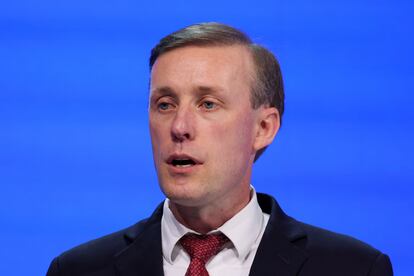 U.S. National Security Advisor Jake Sullivan at the World Economic Forum in Davos, Switzerland, January 16, 2024.