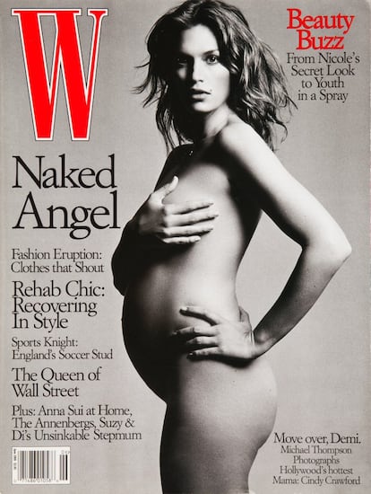 Era junio de 1999 cuando la supermodelo Cindy Crawford apareció desnuda y esperando un hijo en la portada de 'W Magazine'. Solo un mes después, nacía su primer vástago, Presley.