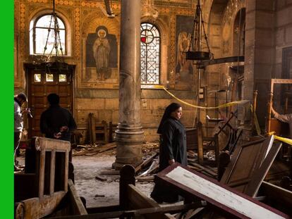 El complejo catedralicio de San Marcos tras el atentado sufrido recientemente.