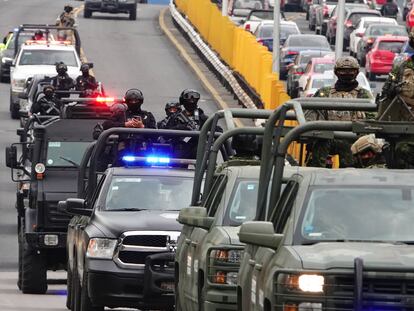 Elementos del Ejército Mexicano y la Secretaría de Seguridad Ciudadana trasladan a José Bernabé Brizuela 'La Vaca' al penal Almoloya de Juárez, el 19 de agosto de 2022.