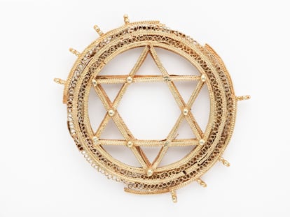 Estrella de David de oro del siglo XI que forma parte del tesoro de La Amarguilla.