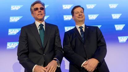 Bill McDermott y Luka Mucic, consejero delegado y director financiero de SAP.