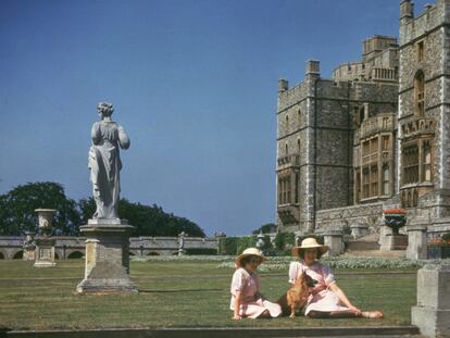 princesas Isabel y Margarita en el castillo de Windsor