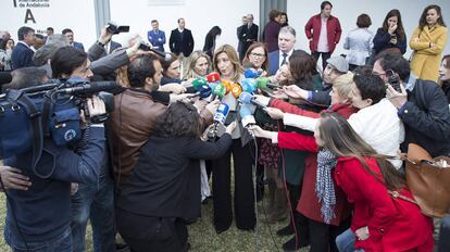 Susana Díaz, en su último acto institucional público, el pasado lunes en Huelva.