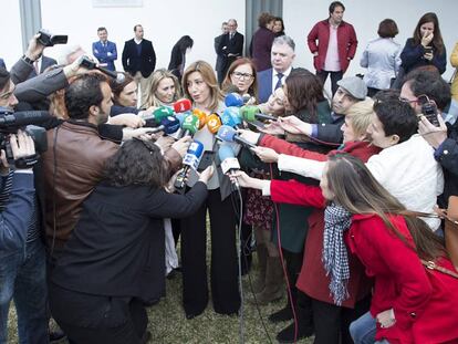 Susana D&iacute;az, en su &uacute;ltimo acto institucional p&uacute;blico, el pasado lunes en Huelva.