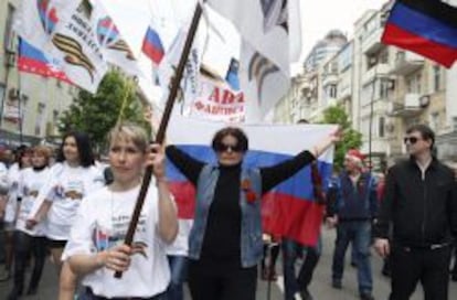 Manifestaci&oacute;n del 1 de mayo en Ucrania.