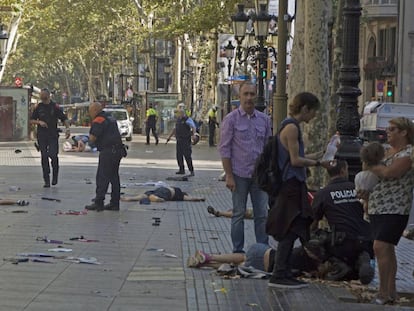 Víctimas del atentado de Barcelona, el pasado 17 de agosto.