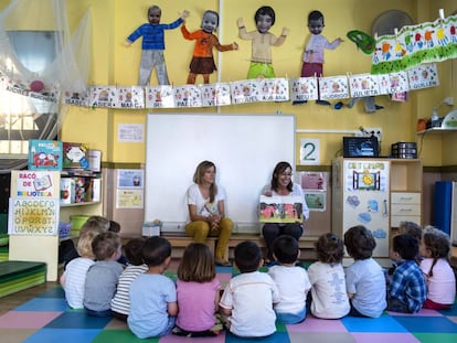 Clase de niños de dos años en el colegio Federico Lorca de Valencia