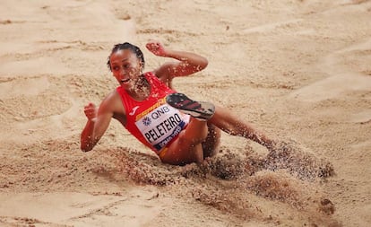 Ana Peleteiro, en la final del triple de este sábado en el Mundial de Doha. 