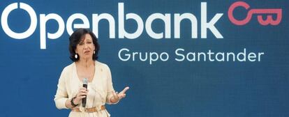 Ana Botín, presidenta de Banco Santander, durante una presentación de Openbank.