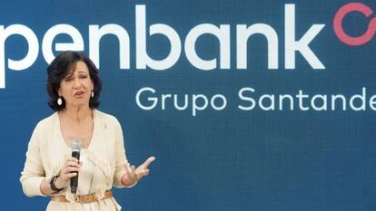 Ana Botín, presidenta de Banco Santander, durante una presentación de Openbank.