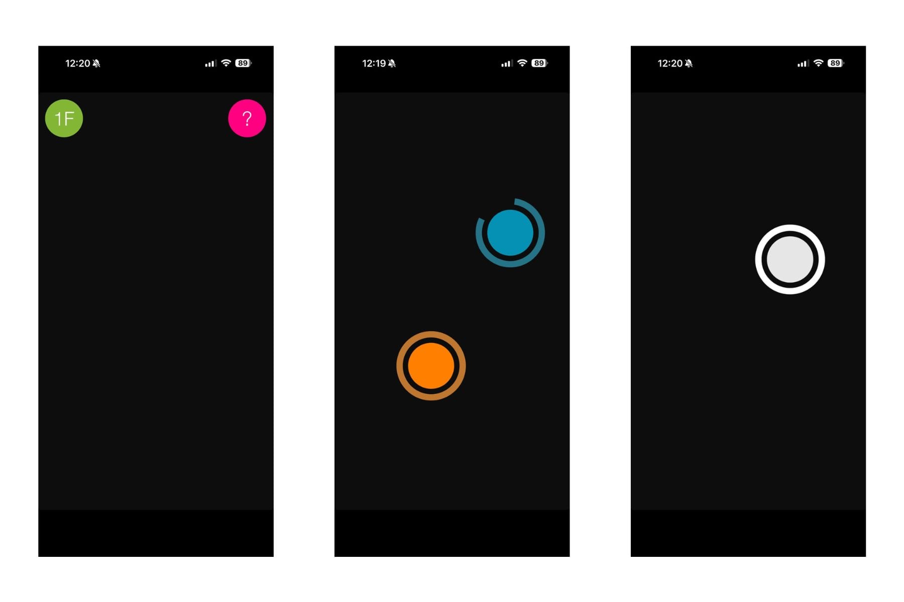 La app Chwazi detecta dos dedos en la pantalla y elige uno de ellos.