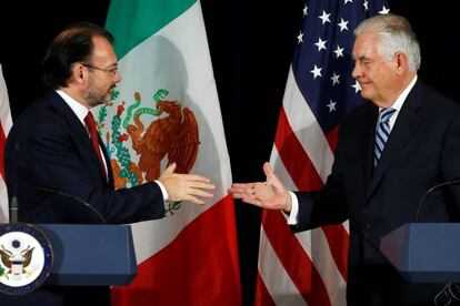 Videgaray y Tillerson, este jueves en Washington.