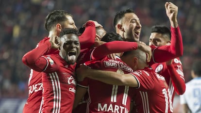 Los jugadores de Xolos durante el reciente torneo