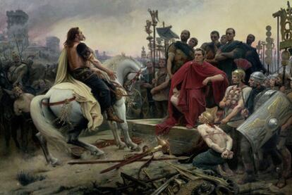 <i>Vercingétorix depone sus armas a los pies de Julio César</i> (1899), de Lionel-Noël Royer.