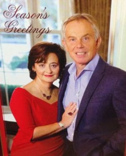 La foto navideña de Tony Blair y su esposa.