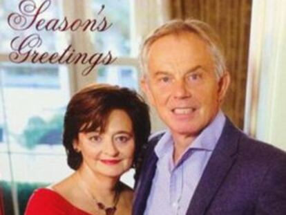 La foto navideña de Tony Blair y su esposa.