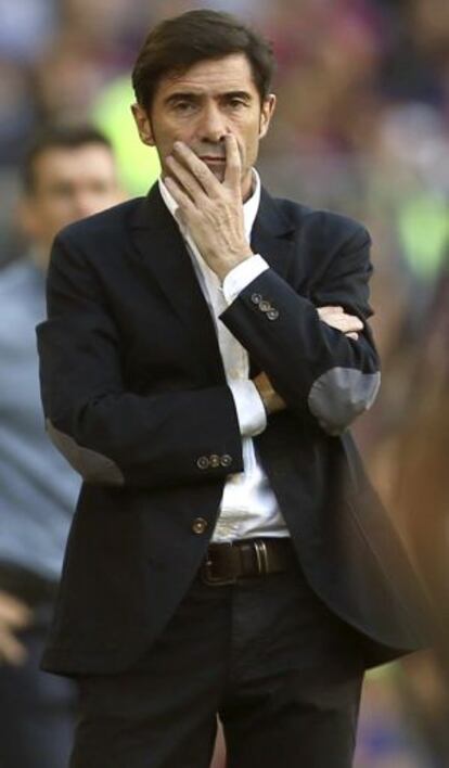 Marcelino García Toral, durante el partido ante el Barcelona