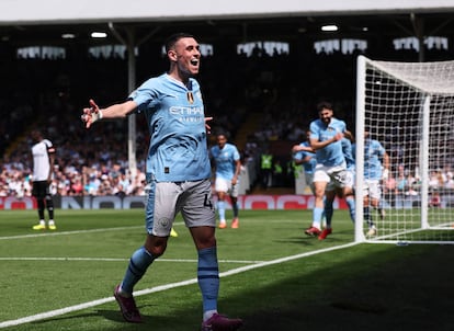 Phil Foden celebra un gol ante el Fulham.