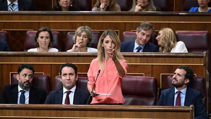 La portavoz del PP en el Congreso, Cayetana Álvarez de Toledo, este miércoles en el hemiciclo de la Cámara Baja. 