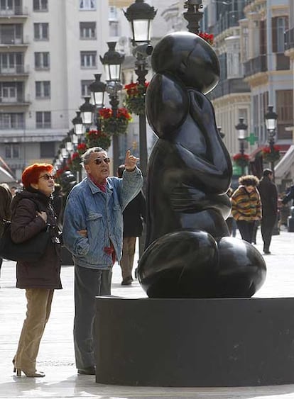 Exposición de esculturas en la calle Larios de Málaga, el pasado martes.