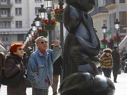 Exposición de esculturas en la calle Larios de Málaga, el pasado martes.