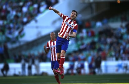 Gabi celebra el primer gol del Atl&eacute;tico.