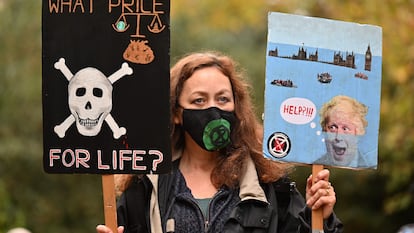 Protestas en las calles de Londres mientras se celebraba la COP26 en Glasgow (Reino Unido).