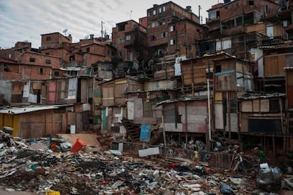 Barrio de favelas de Parais&oacute;polis, donde ardieron 30 chabolas tras un fuego intencionado en noviembre pasado.
