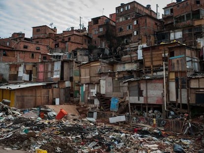 Barrio de favelas de Parais&oacute;polis, donde ardieron 30 chabolas tras un fuego intencionado en noviembre pasado.