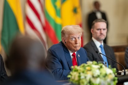 Trump, en un almuerzo con líderes africanos.