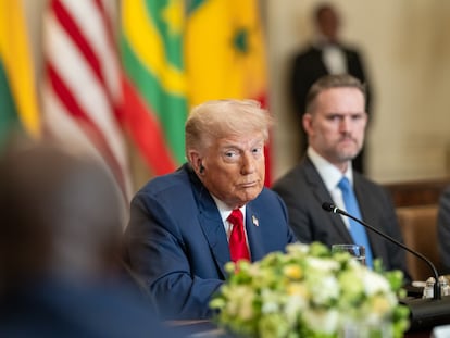 Trump, en un almuerzo con líderes africanos.