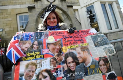 Una seguidora de la pareja real ha hecho un póster de Enrique y Meghan para celebrar el enlace en Windsor.