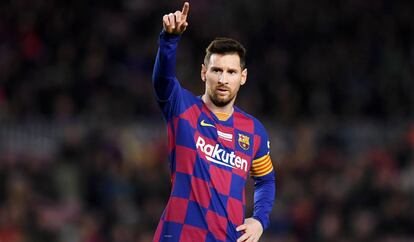 Messi, en el partido del Barcelona ante el Mallorca.