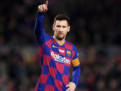 Messi, en el partit d'anada contra el Mallorca.