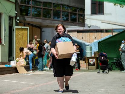 Una mujer en el centro de acogida para refugiados de Chisináu, en Moldavia, el viernes.
