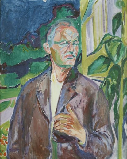 'Autorretrato ante la fachada de la casa' (1926), obra de Edvard Munch.