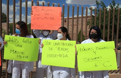 Protesta contra la violencia hacia los médicos en Ciudad Juárez, Chihuahua