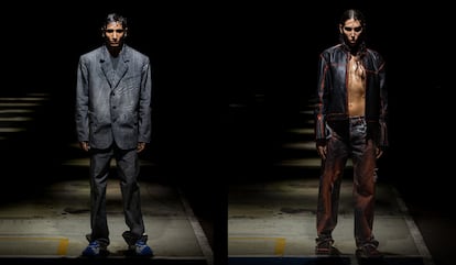 Dos modelos del desfile de Camperlab.