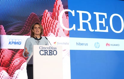 La vicepresidenta tercera del Gobierno y ministra de Transición Ecológica y Reto Demográfico, Teresa Ribera, este lunes en Madrid.