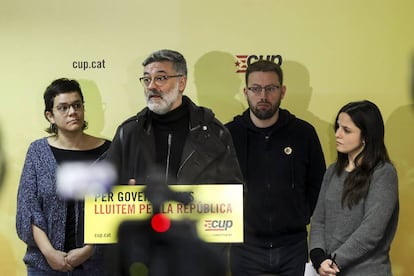 El diputat electe de la CUP, Carles Riera, en una compareixença aquest dimecres.