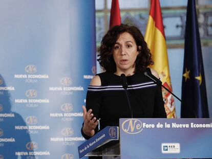 La secretaria de Estado de España Global, Irene Lozano, en el Foro de la Nueva Economía EFE del 13 de febrero.