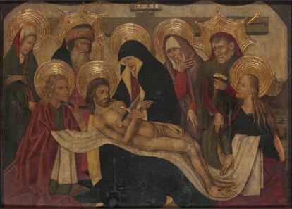 'Lamentación ante el Cristo Muerto', del Maestro del San Jordi y la princesa, en el Museo Maricel de Sitges.