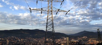 Una torre eléctrica, en Barcelona.