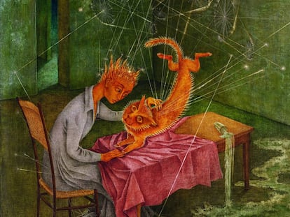 El cuadro 'Simpatía (La rabia del gato)' (1955), de Remedios Varo.