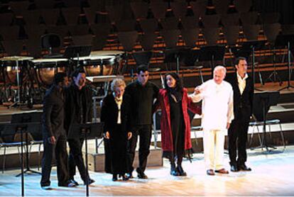 Lola Herrera, Juan Mayorga, Elena Pimenta y Juan Echanove, en la inauguración de Salamanca 2002.