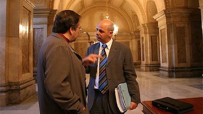 Los diputados Joan Ferran (PSC) y Joan Boada (Iniciativa) ).