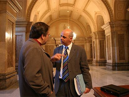 Los diputados Joan Ferran (PSC) y Joan Boada (Iniciativa) ).